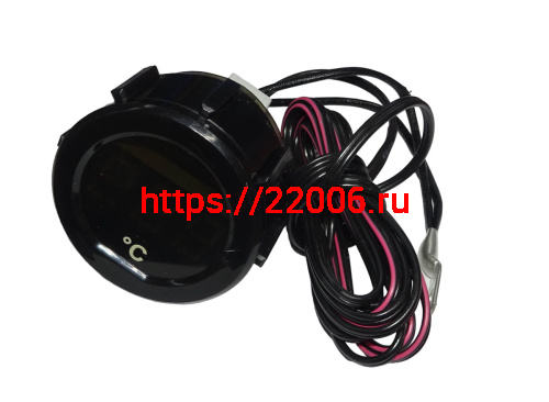 Индикатор ТЕМПЕРАТУРЫ ИТ52-К-03 (красное св.) корпус D52мм. Буран, Скутер, Мопед ( -55/+300)