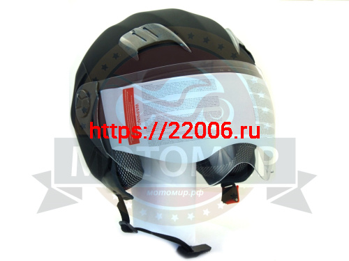 Шлем открытый "Safelead" HF-221 "колобки с доп. стеклом" мат. черный размер S фото 3 Шлем открытый "Safelead" HF-221 "колобки с доп. стеклом" мат. черный размер S фото 3