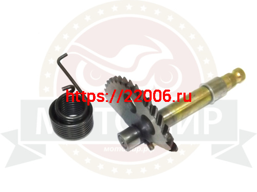 Вал кикстартера с сектором 4х такт. косозубый GY6-125/150, (L-130мм, шлицов 30шт) Вал кикстартера с сектором 4х такт. косозубый GY6-125/150, (L-130мм, шлицов 30шт)