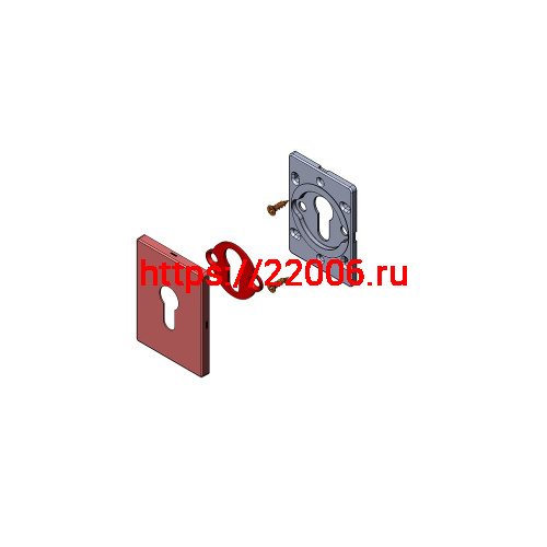 Накладка Fuaro (Фуаро) на цилиндр ESC.C.RL/K.486 (ESC 486-C RL) SSC сатинированный хром (1 шт.) фото 2