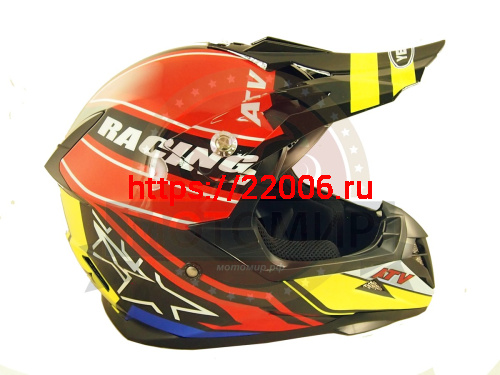 Шлем кроссовый YM-915 "YAMAPA", бело-синий, бело-красный, черно-желтый, размер XL фото 4 Шлем кроссовый YM-915 "YAMAPA", бело-синий, бело-красный, черно-желтый, размер XL фото 4