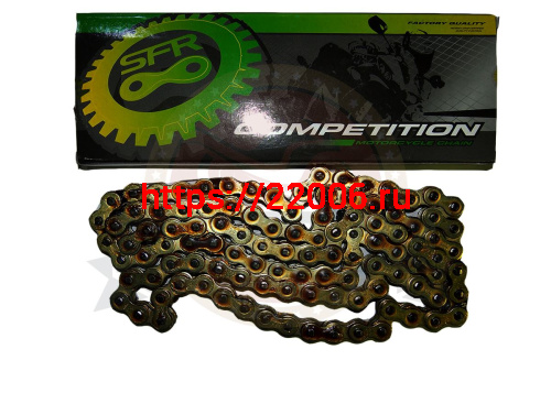 Цепь (520) SFR -108 зв. тюнинг в инд. упак. (коробка), 520-108 L, цвет ЗОЛОТО (Falcon, Fighter) (Н) Цепь (520) SFR -108 зв. тюнинг в инд. упак. (коробка), 520-108 L, цвет ЗОЛОТО (Falcon, Fighter) (Н)