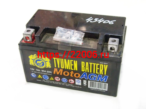 Аккумулятор 12В 7 А/ч, кислотный AGM (Тюмень 6МТС -7) (150х85х94) прямая полярность (залитый) Аккумулятор 12В 7 А/ч, кислотный AGM (Тюмень 6МТС -7) (150х85х94) прямая полярность (залитый)
