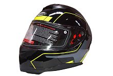 Шлем интеграл COBRA JK318, черный/зеленый(1), черный/красный(5), с очками, размеры L