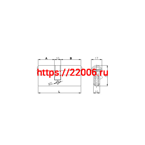 Цилиндровый Kale kilit (Кале килит) механизм 164 SN/70 (30+10+30) mm никель 5 кл. фото 2