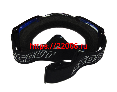 Очки мотокросс/спорт SCOUT (NK-1015) черн/синие, резинка с силиконом, цветн упаковка фото 2 Очки мотокросс/спорт SCOUT (NK-1015) черн/синие, резинка с силиконом, цветн упаковка фото 2