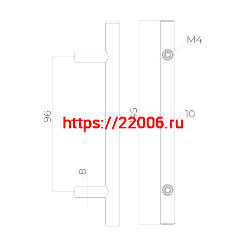 Ручка-скоба Ajax (Аякс) мебельная MB-H-003-96 мм SC сатин.хром фото 2