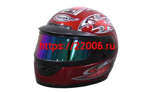 Шлем интеграл FALCON XZF01, размер S (59-60) (тонированный визор) decal red black 1 black grey blue