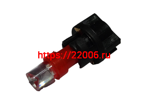 Лампа светодиодная (LED) 12V  Т5  8.5D 1SMD  cap красная