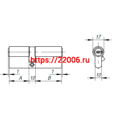 Цилиндровый Ajax (Аякс) механизм (AX200/100) AX2000Key100 mm (45+10+45) CP хром 5 кл. фото 2