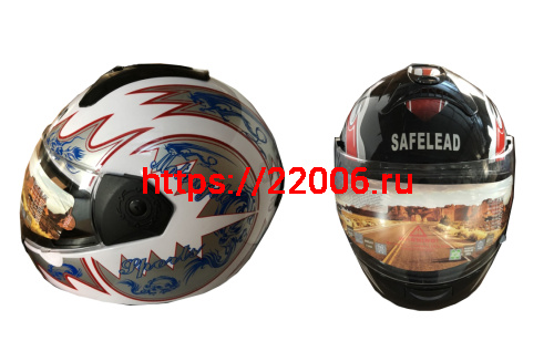 Шлем интеграл "Safelead" HF-110 NEW белый, черный размер XL фото 3