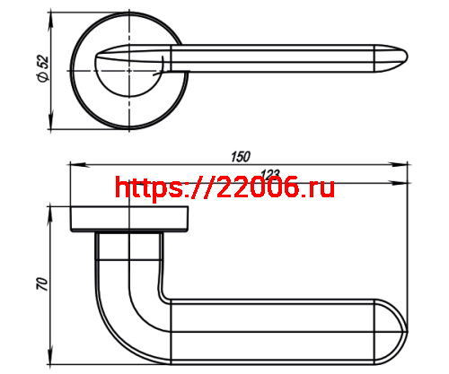 Ручка Armadillo (Армадилло) раздельная R.URB52.EXCALIBUR (EXCALIBUR URB4) SN-3 матовый никель фото 3