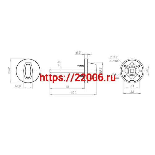 Ручка Fuaro (Фуаро) поворотная BKW8x75.R.RLR52 SSG-39 сатинированное золото фото 3