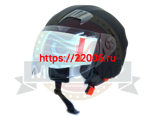 Шлем открытый "Safelead" HF-221 "колобки с доп. стеклом" мат. черный размер S Шлем открытый "Safelead" HF-221 "колобки с доп. стеклом" мат. черный размер S