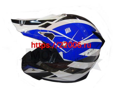 Шлем кроссовый YM-915 "YAMAPA", бело-синий, бело-красный, черно-желтый, размер L фото 4 Шлем кроссовый YM-915 "YAMAPA", бело-синий, бело-красный, черно-желтый, размер L фото 4