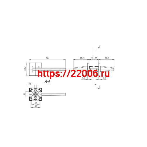 Ручка Fuaro (Фуаро) раздельная K.SL52.PRIME (PRIME SL) GR-23 графит фото 2