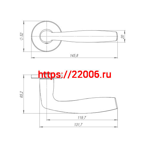 Ручка Punto (Пунто) раздельная R.ARC.R52.FORTUNA CP-8 хром фото 2