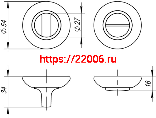 Ручка Fuaro (Фуаро) поворотная BK6 RM CF-17 кофе фото 3
