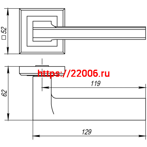 Ручка Punto (Пунто) раздельная K.QL52.VECTOR (VECTOR QL) SSC-16 сатинированный хром фото 2