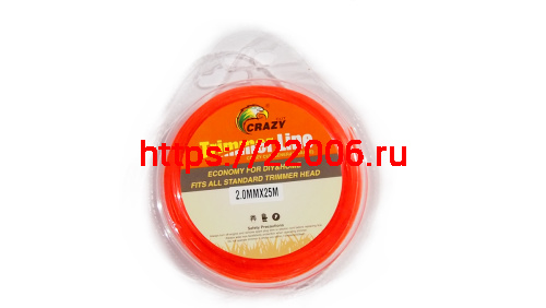 Леска триммерная (2,0*25м) CRAZY STONE звезда