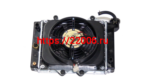 Радиатор охлаждения трицикл 350 см3 (тосол) в сборе с вентиллятором фото 2