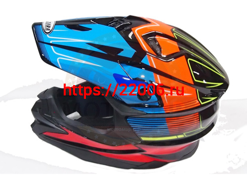 Шлем кроссовый COBRA JK803, черн-сине-оранж.,черн-бел.с крас., черн-сер с бел., раз-ры M (уп.6 шт) фото 3
