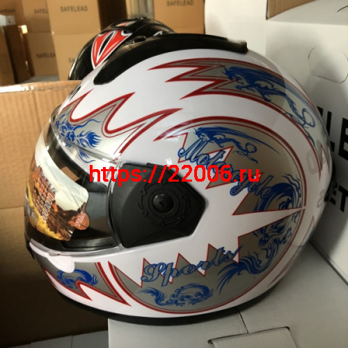 Шлем интеграл "Safelead" HF-110 NEW белый, черный размер XL фото 2