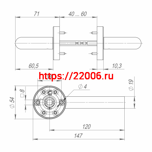 Ручка Fuaro (Фуаро) раздельная R.DSS201-0204/19 (INOX 201) BLACK фото 3