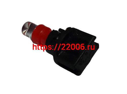 Лампа светодиодная (LED) 12V  Т5  8.5D 1SMD  cap красная фото 2