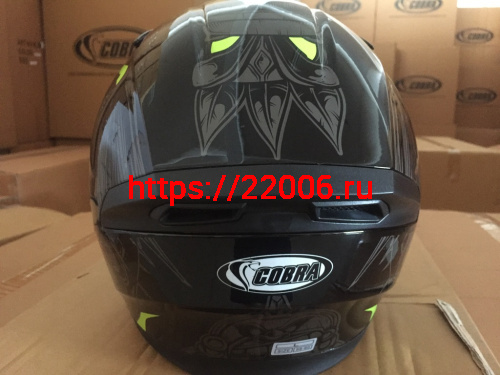 Шлем интеграл COBRA JK315, черный, с серой графикой(1), размеры M фото 2