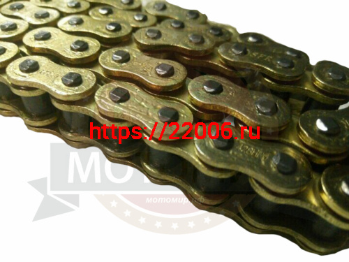 Цепь SFR (428HРО) SFR -100 зв. приводная с сальником, СУПЕР УСИЛЕННАЯ, цв.ЗОЛОТО (SIGMA ) Цепь SFR (428HРО) SFR -100 зв. приводная с сальником, СУПЕР УСИЛЕННАЯ, цв.ЗОЛОТО (SIGMA )