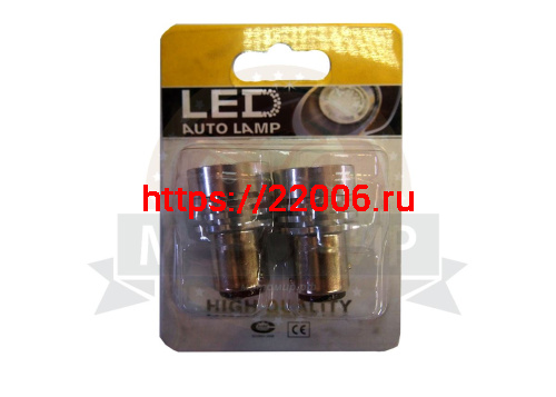 Лампа светодиодная (LED) 12V (BA15S) T15 3SMD -3W 1156 2-конт напр. яркая белая Лампа светодиодная (LED) 12V (BA15S) T15 3SMD -3W 1156 2-конт напр. яркая белая