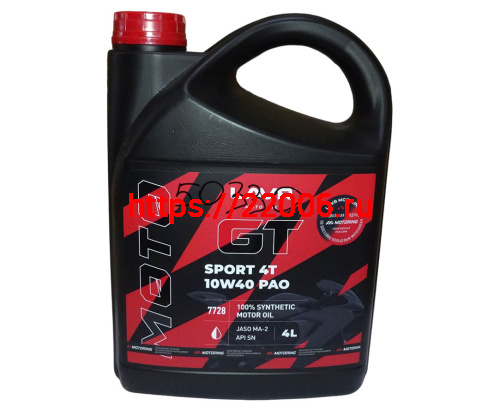Масло LAVR MOTO GT SPORT для 4т двиг., PAOсинтететика..SAE10W40, API SN, JASO MA 2, 4литр. (Ln7728) Масло LAVR MOTO GT SPORT для 4т двиг., PAOсинтететика..SAE10W40, API SN, JASO MA 2, 4литр. (Ln7728)