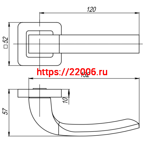 Ручка Punto (Пунто) раздельная K.QR52.ORION (ORION QR) SN/CP-3 матовый никель/хром фото 2